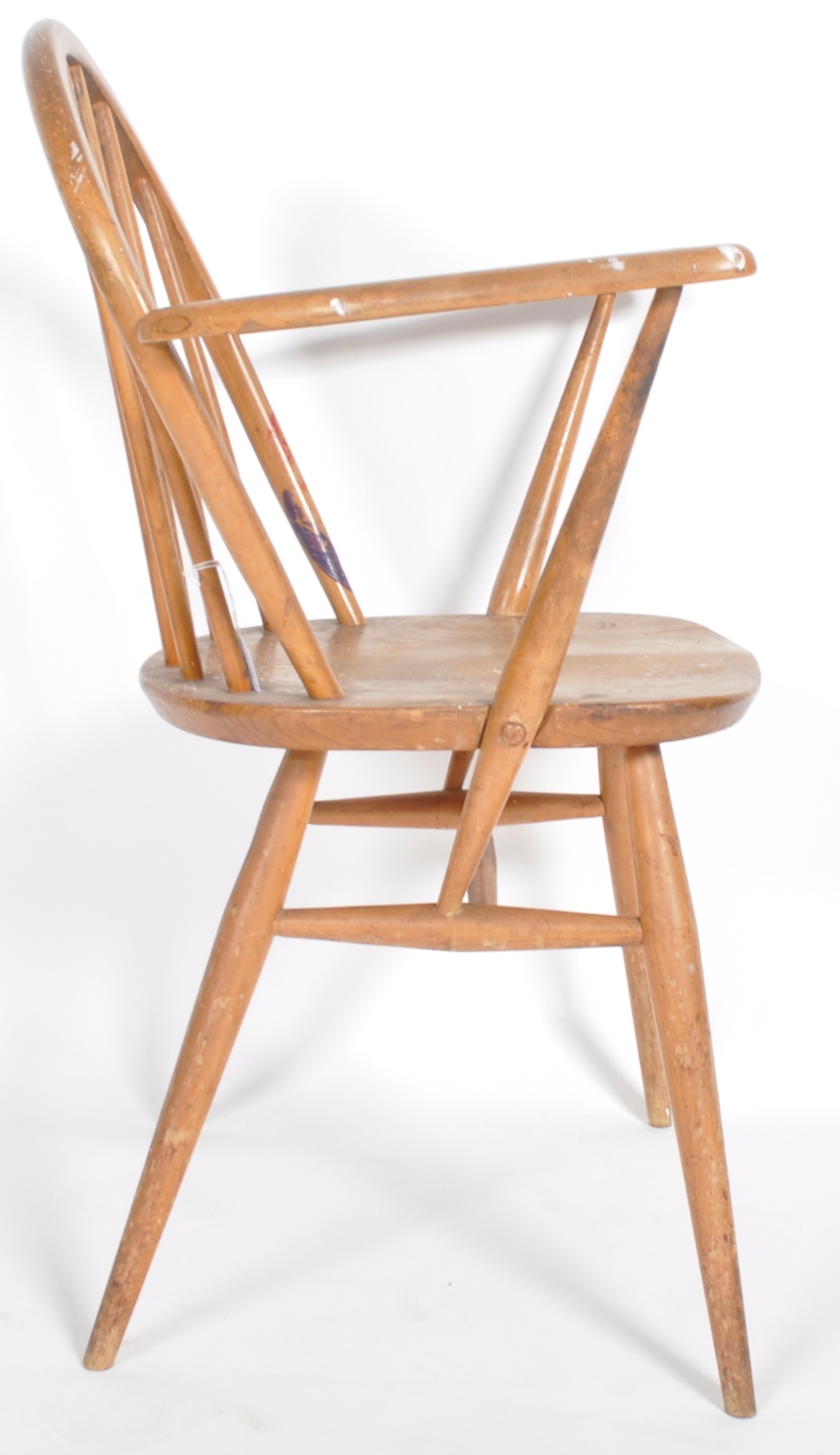 ERCOL - WINDSOR MODEL - 60s BEACH AND ELM CARVER ARMCHAIR - Image 5 of 6