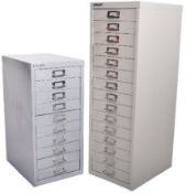 BISLEY - TWO CONTEMPORARY OFFICE METAL FILING CABINETS