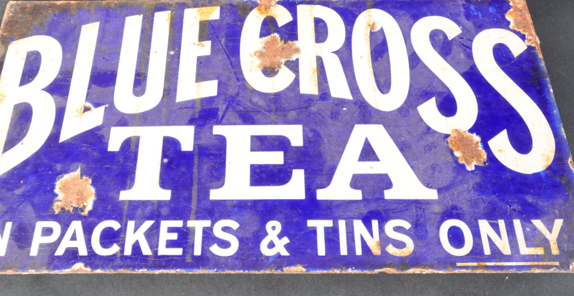 BLUE CROSS TEA - DOUBLE SIDED ENAMEL ADVERTISING SIGN - Image 5 of 5