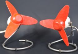 THE DRAGONFLY - MATCHING PAIR OF RETRO DESK FANS