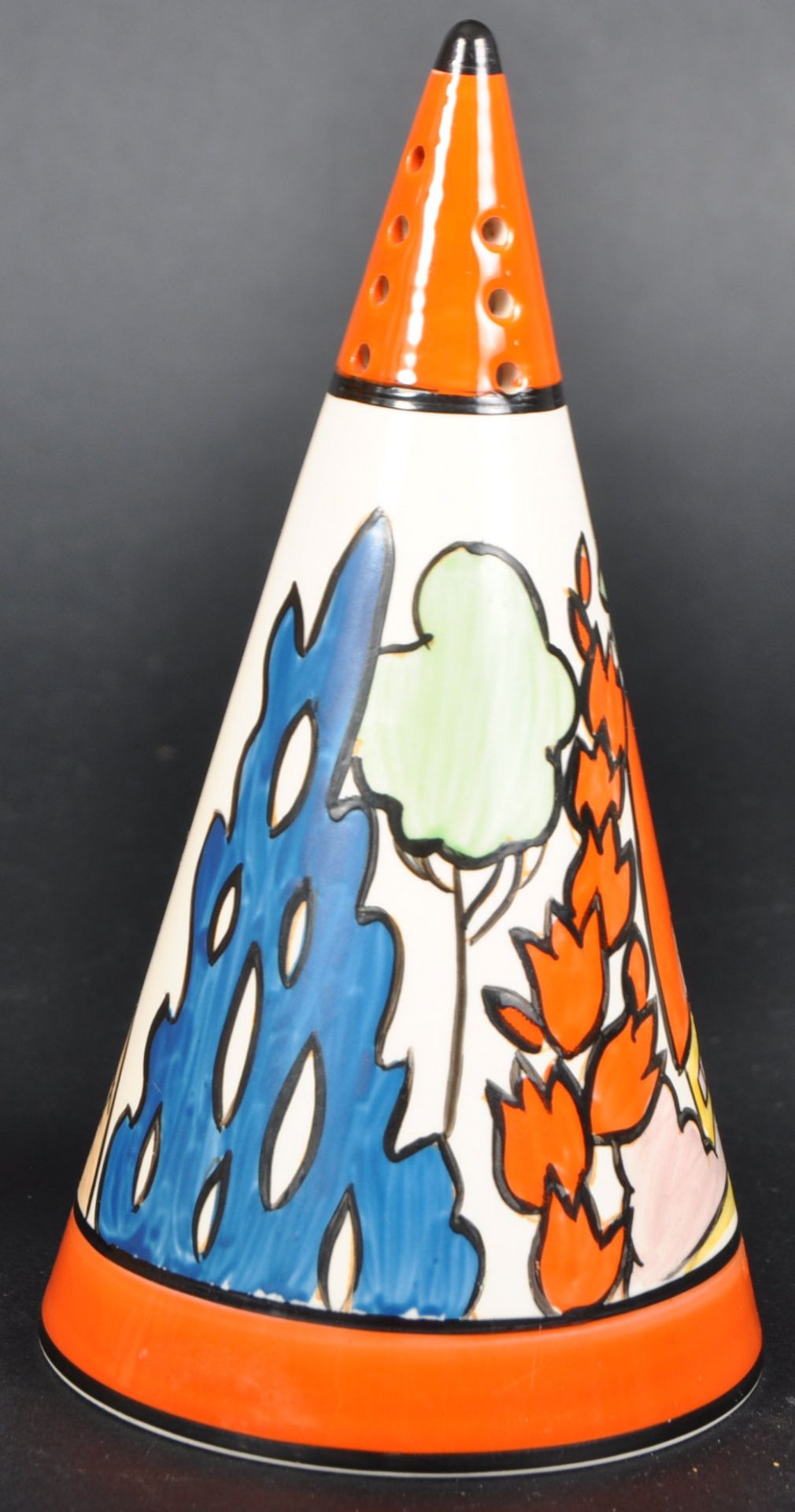 CLARICE CLIFF ORANGE ROOF COTTAGE SUGAR SIFTER - Image 5 of 6