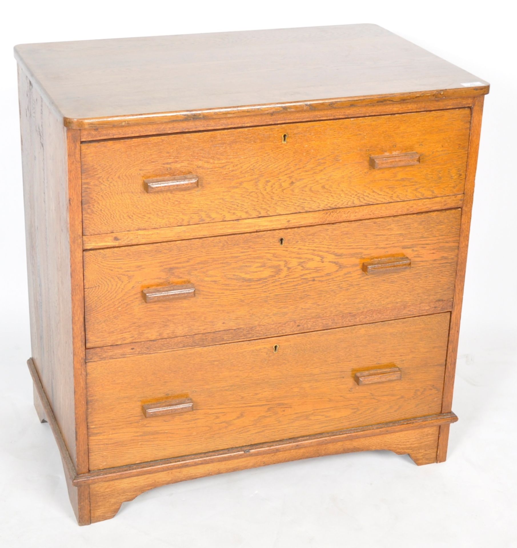 1940's AIR MINISTRY STYLE OAK THREE DRAWER CHEST - Image 2 of 5