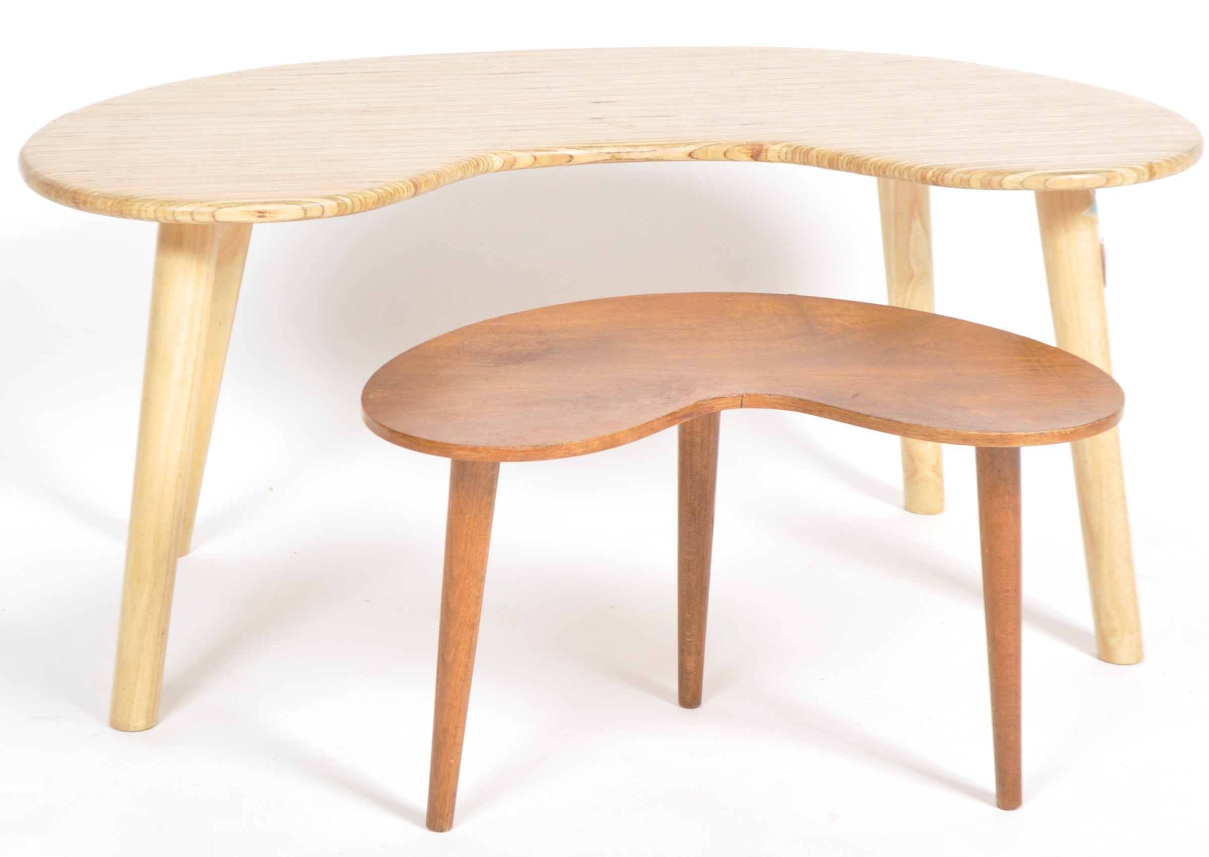 PAIR OF RETRO KIDNEY SHAPED LOW TABLE - Image 2 of 5