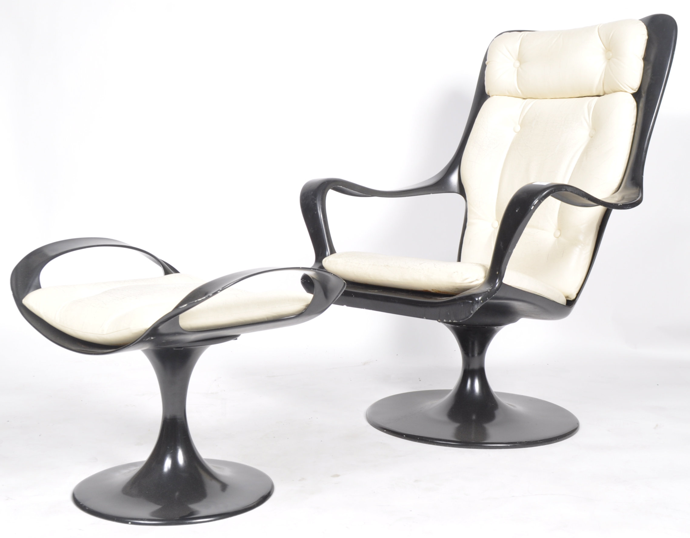 FELPAM SL OF SPAIN - MID CENTURY LOUNGE ARMCHAIR AND STOOL