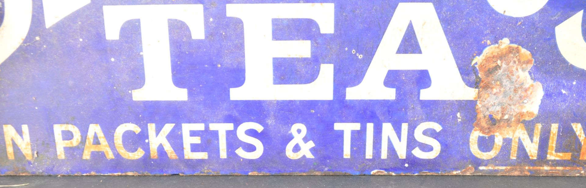 BLUE CROSS TEA - DOUBLE SIDED ENAMEL ADVERTISING SIGN - Image 4 of 5