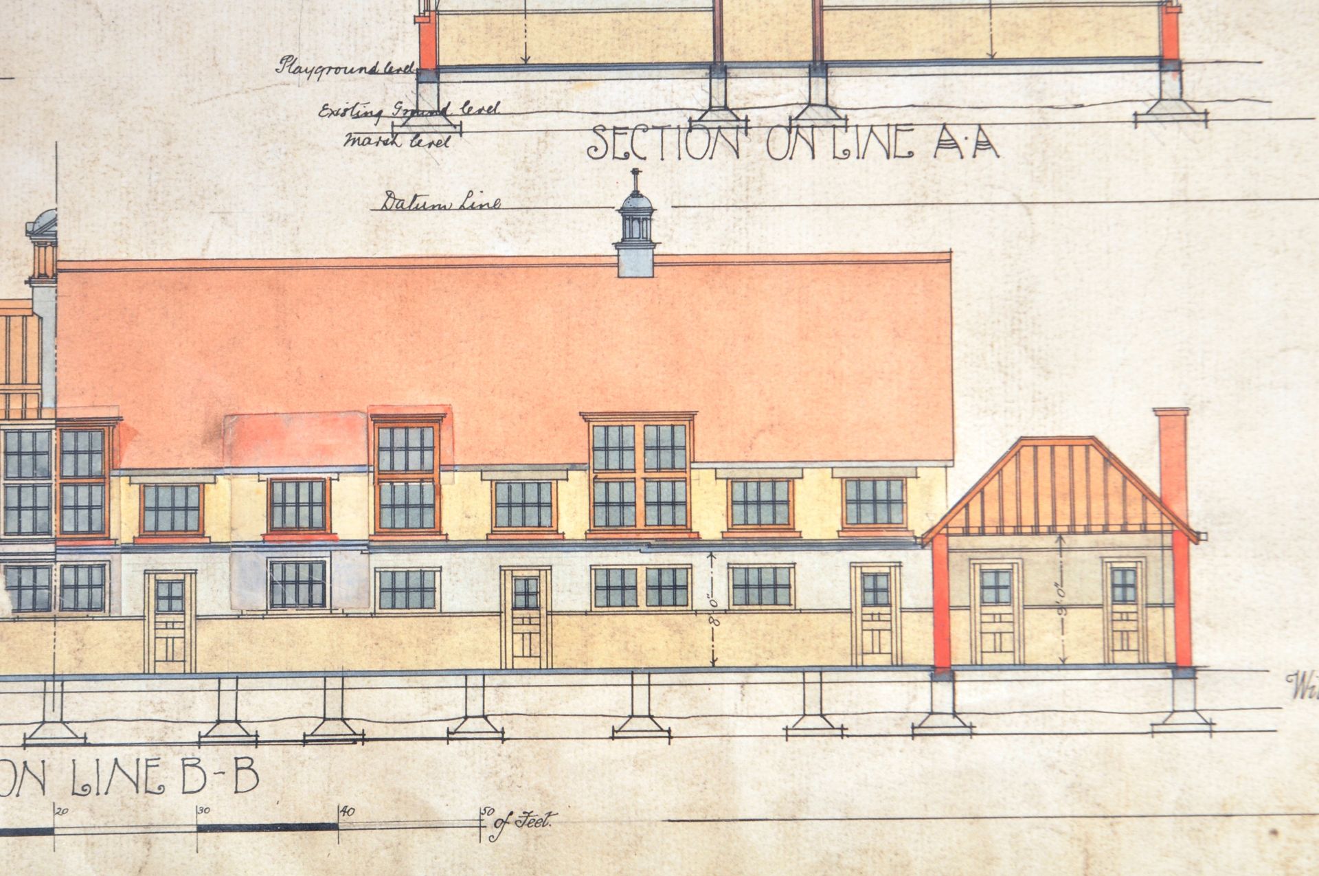 TWO EDWARDIAN ROSETTA ROAD SCHOOL BUILDING PLANS - Bild 9 aus 15