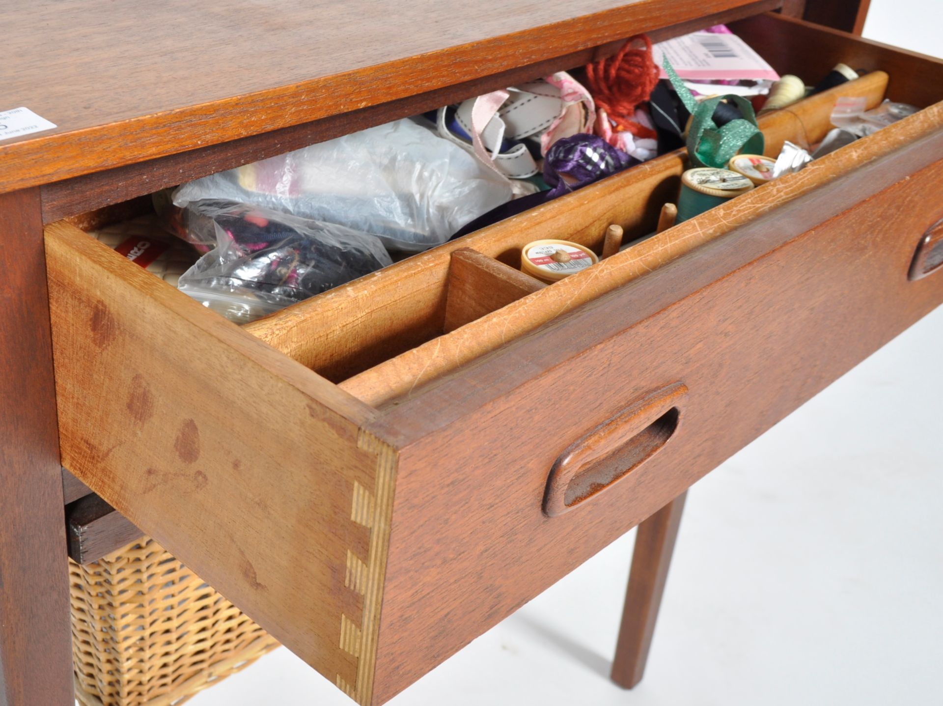 MID CENTURY DANISH TEAK METAMORPHIC SEWING TABLE - Image 3 of 5