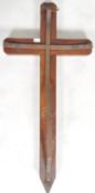 LARGE 20TH CENTURY ECCLESIASTICAL STAINED OAK CROSS