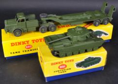 TWO VINTAGE DINKY TOYS DIECAST MILITARY VEHICLES
