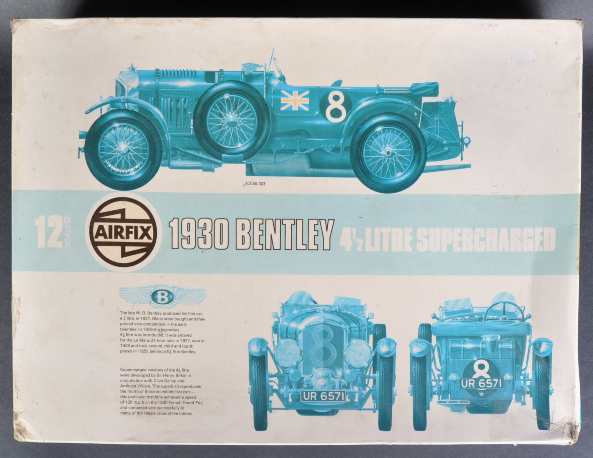 VINTAGE AIRFIX 1/12 SCALE PLASTIC MODEL KIT - 1930 BENTLEY