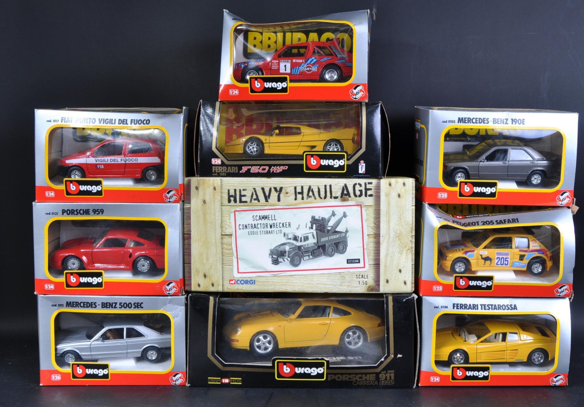 LARGE COLLECTION OF ASSORTED BURAGO DIECAST MODEL CARS