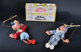 TWO ORIGINAL VINTAGE HAND PAINTED PELHAM PUPPETS