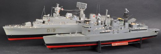 TWO SCRATCH BUILT HAND MADE ROYAL NAVY DESTROYER SHIPS
