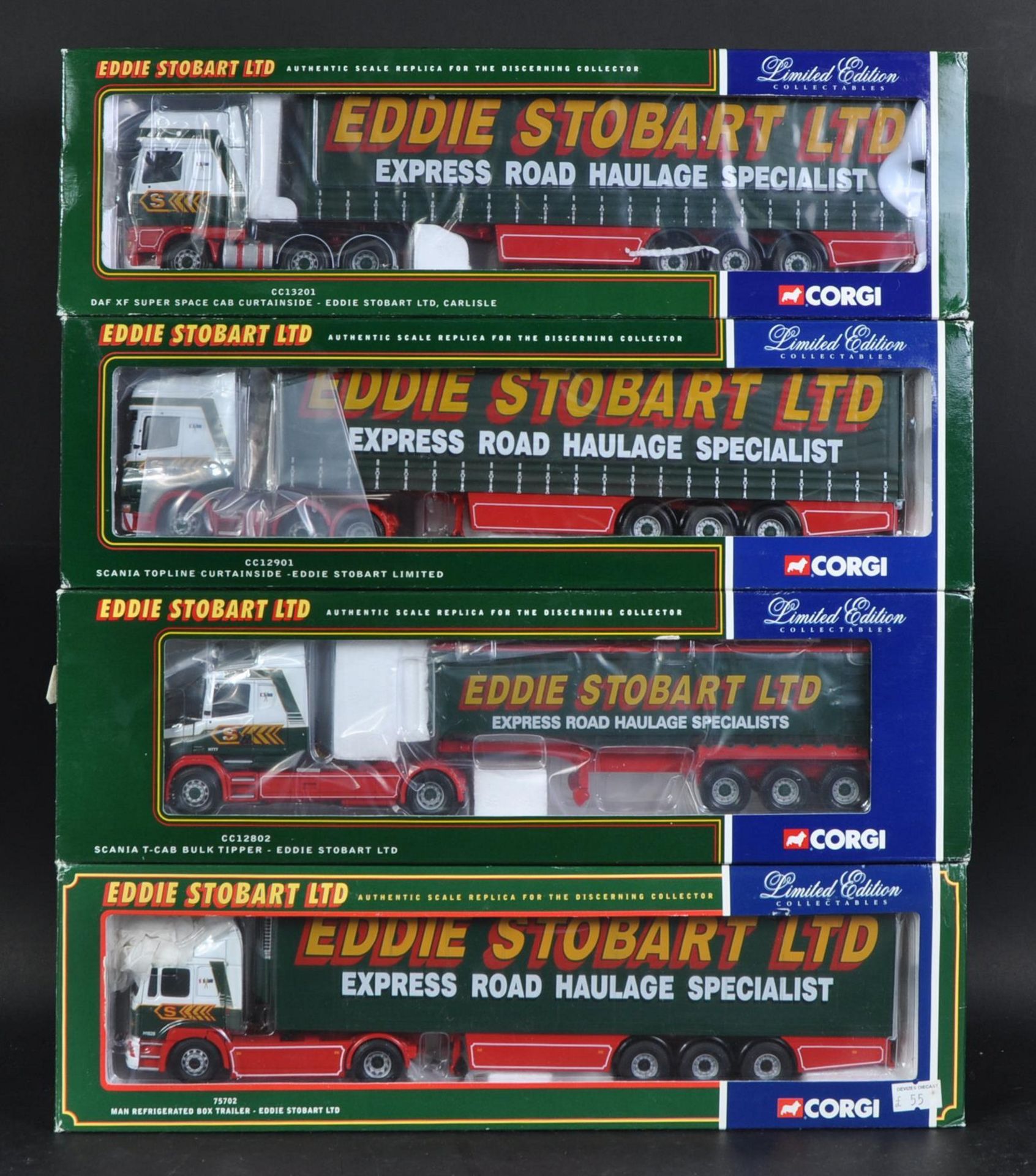 COLLECTION OF X4 CORGI EDDIE STOBART DIECAST MODEL LORRIES