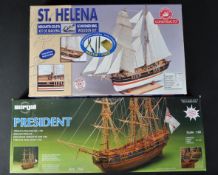 TWO VINTAGE WOODEN MODEL KITS