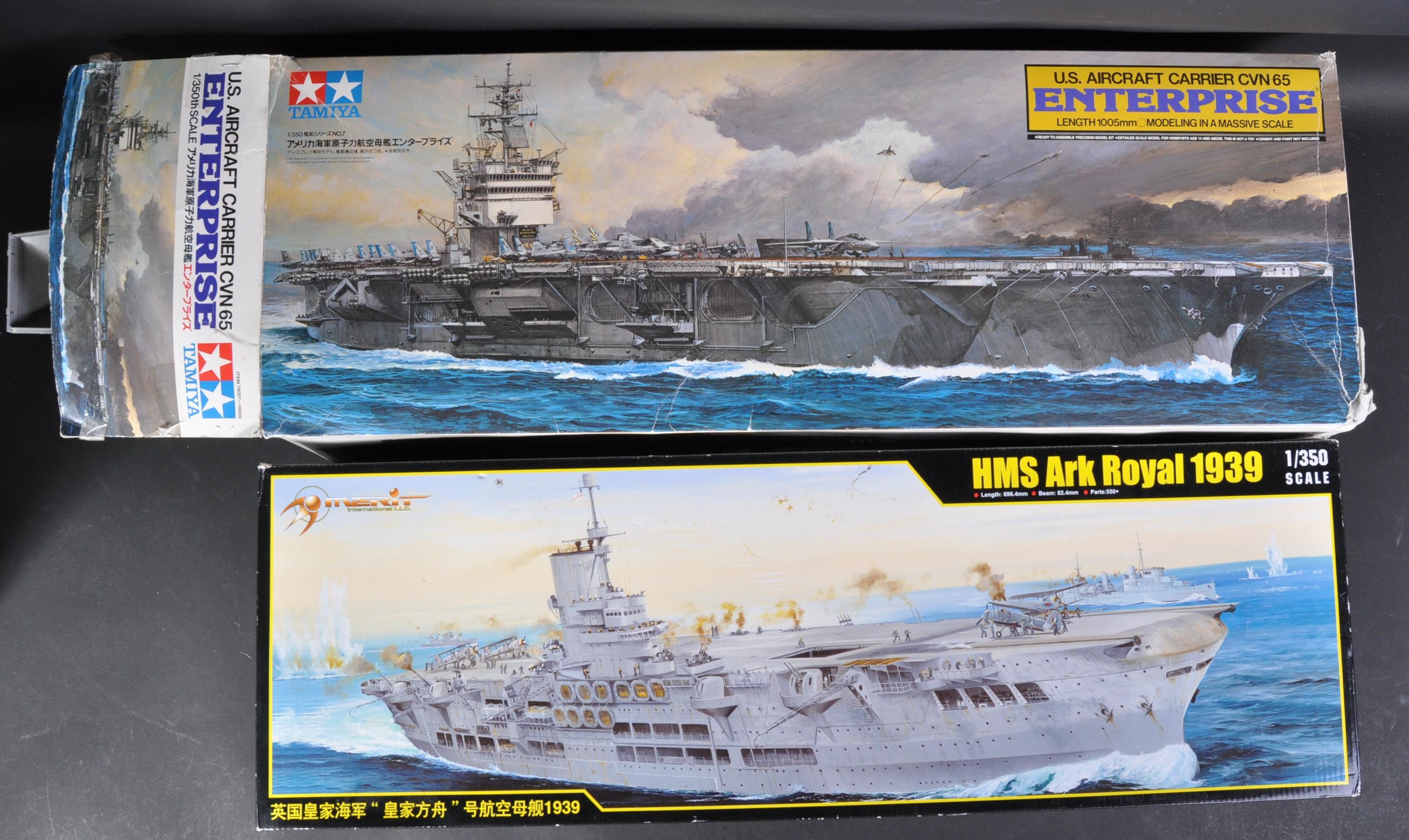 TWO 1/350 SCALE PLASTIC MODEL KITS