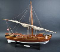 VINTAGE SCRATCH BUILT HAND MADE WOODEN ROYAL NAVY CUTTER BOAT MODEL