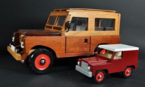 LARGE HAND MADE SCRATCH BUILT WOODEN LAND ROVER