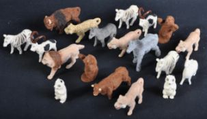 COLLECTION OF VINTAGE WEND-AL FLOCK COVERED ZOO ANIMALS