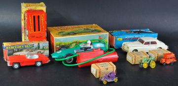 COLLECTION OF VINTAGE TINPLATE DIECAST & FRICTION MOTOR MODELS