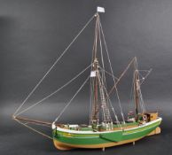 SCRATCH BUILT HAND MADE WOODEN MODEL BOAT