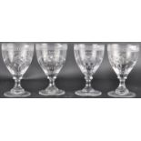 SET OF FOUR WILLIAM YEOWARD CUT GLASS WINE DRINKING GLASSES