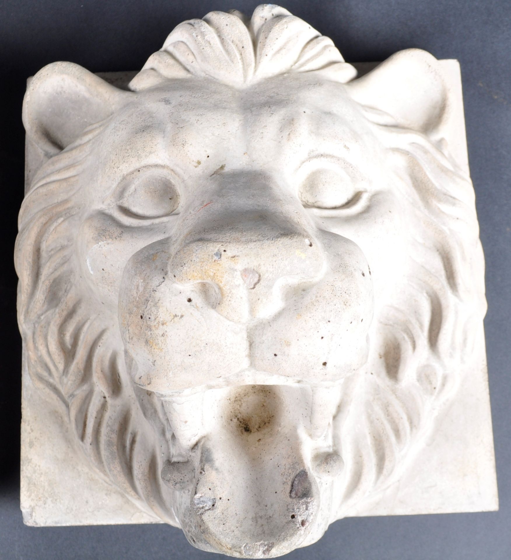 TWO EARLY 20TH CENTURY COMPOSITE LION WALL PLAQUES - Image 6 of 7