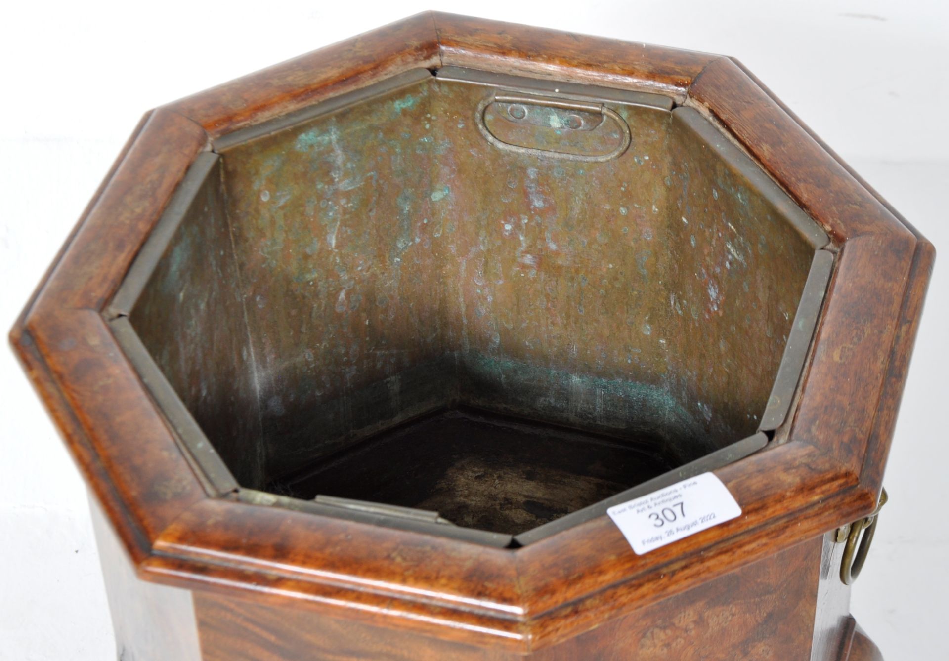 19TH CENTURY WALNUT WINE COOLER ICE BUCKET - Bild 3 aus 6