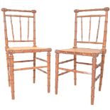 PAIR OF 19TH CENTURY STYLE FAUX BAMBOO CHAIRS