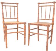 PAIR OF 19TH CENTURY STYLE FAUX BAMBOO CHAIRS
