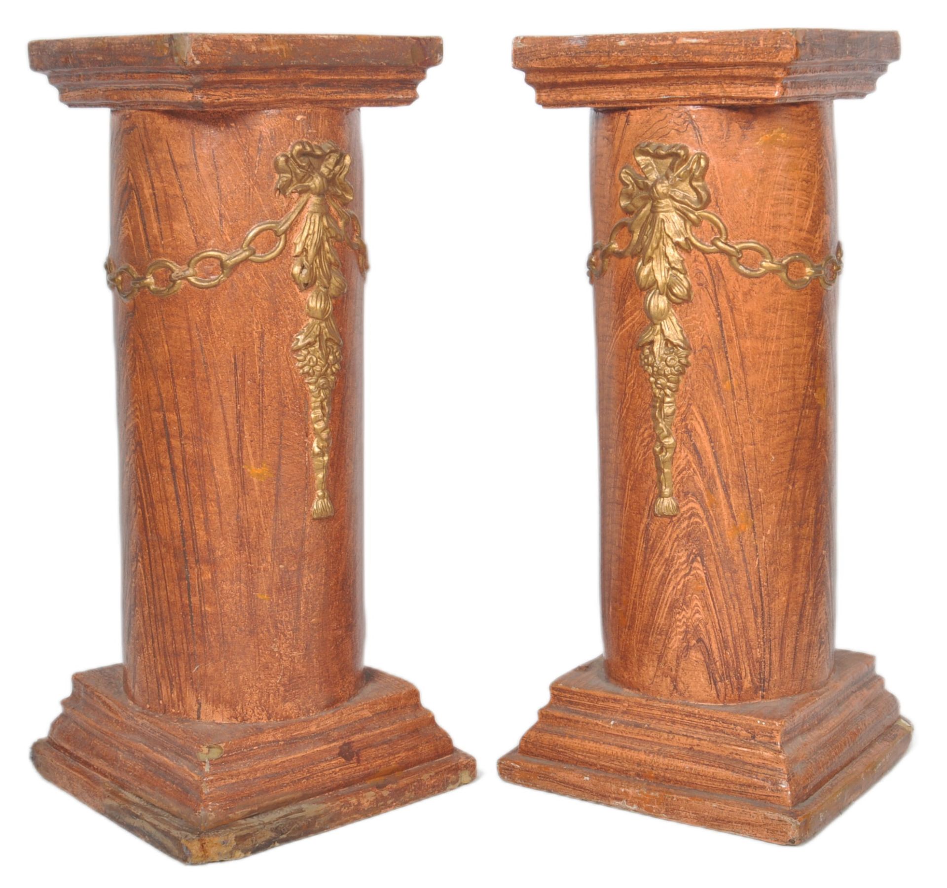 PAIR OF 20TH CENTURY PAINTED COLUMNS