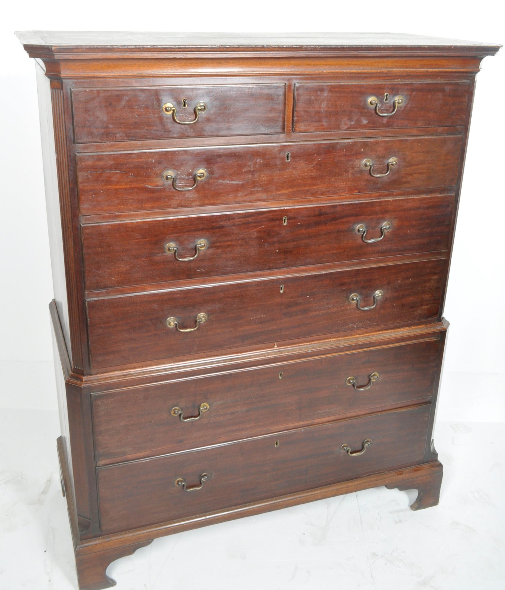 LATE 18TH CENTURY GEORGE III MAHOGANY CHEST ON CHEST - Image 2 of 10