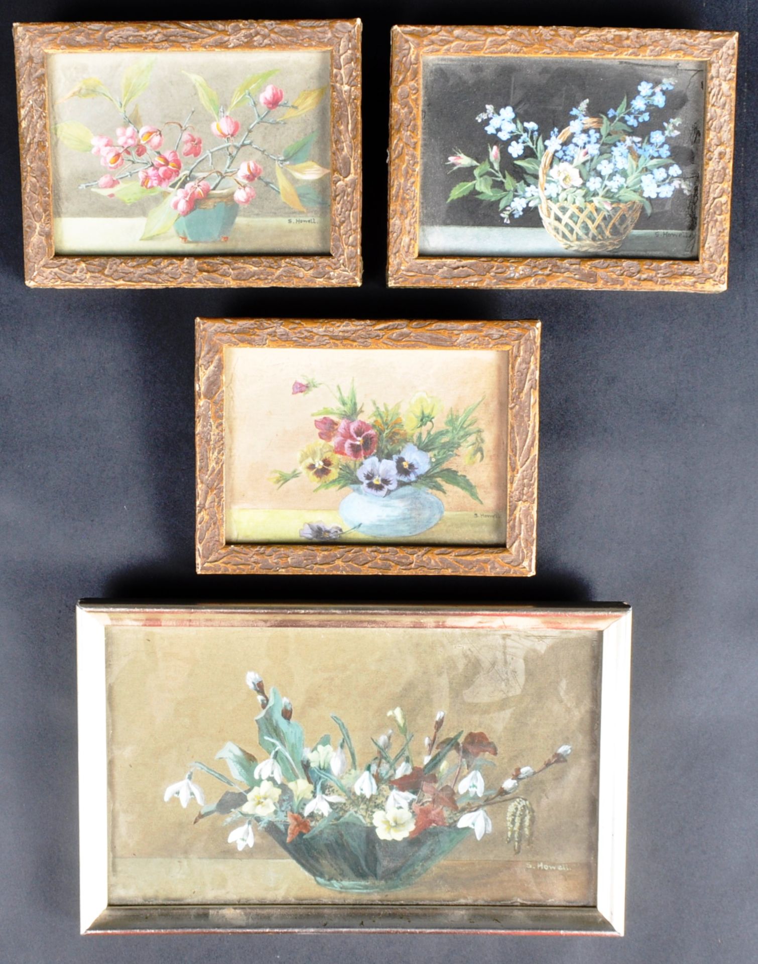 FOUR EARLY 20TH CENTURY MINIATURE WATERCOLOURS