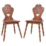 MATCHING PAIR OF 19TH CENTURY HAND PAINTED CHAIRS
