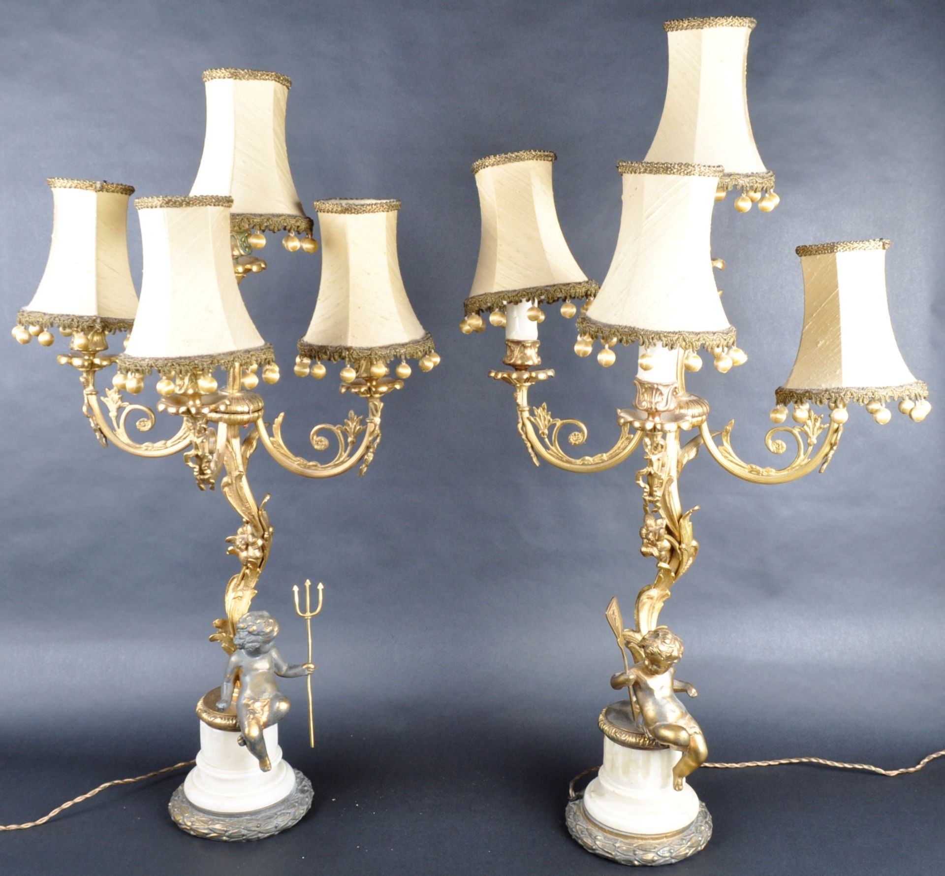 PAIR OF EARLY 20TH CENTURY ORMOLU TABLE LIGHTS