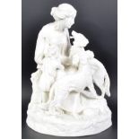 19TH CENTURY BISQUE PARIAN WARE FIGURINE GROUP