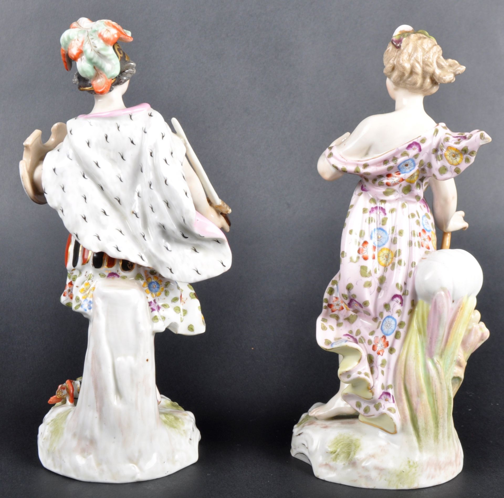 PAIR OF 19TH CENTURY DRESDEN PORCELAIN FIGURINES - Image 3 of 6