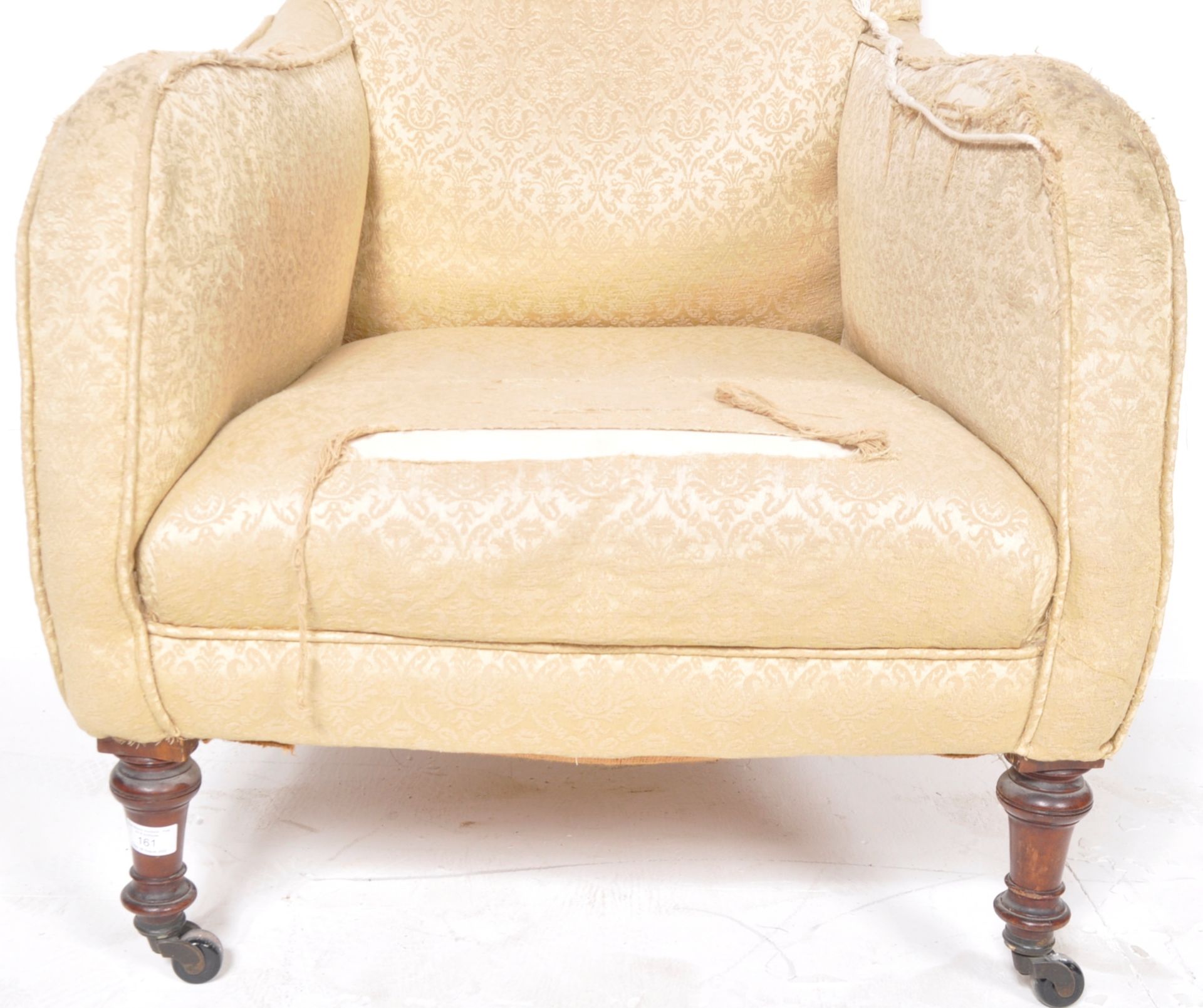 19TH CENTURY VICTORIAN PADDED ARMCHAIR - Image 5 of 8