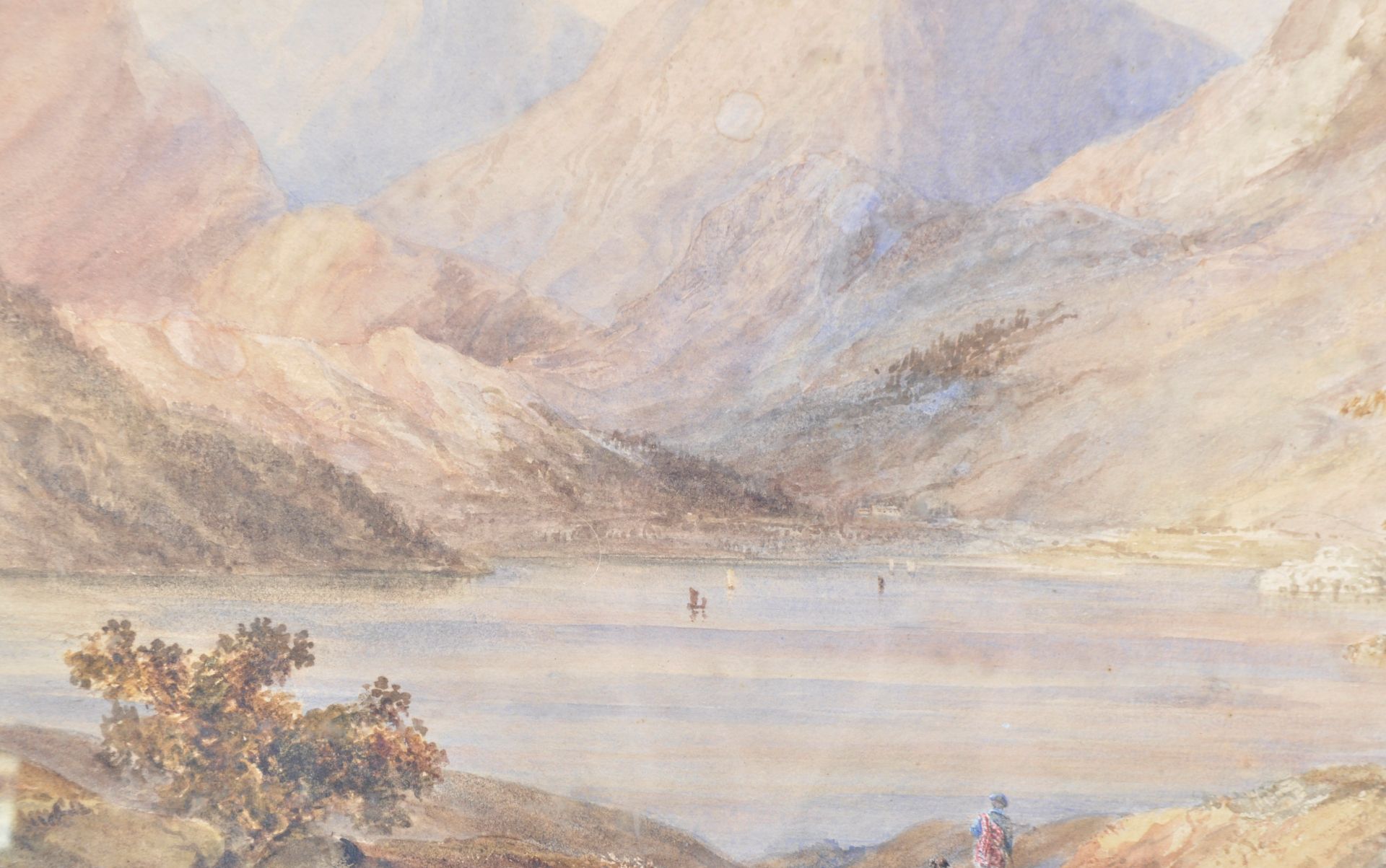 19TH CENTURY WATERCOLOUR MOUNTAIN LANDSCAPE SCENE - Bild 4 aus 8