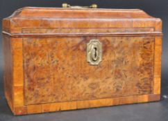 18TH CENTURY GEORGE III BURL WALNUT CADDY