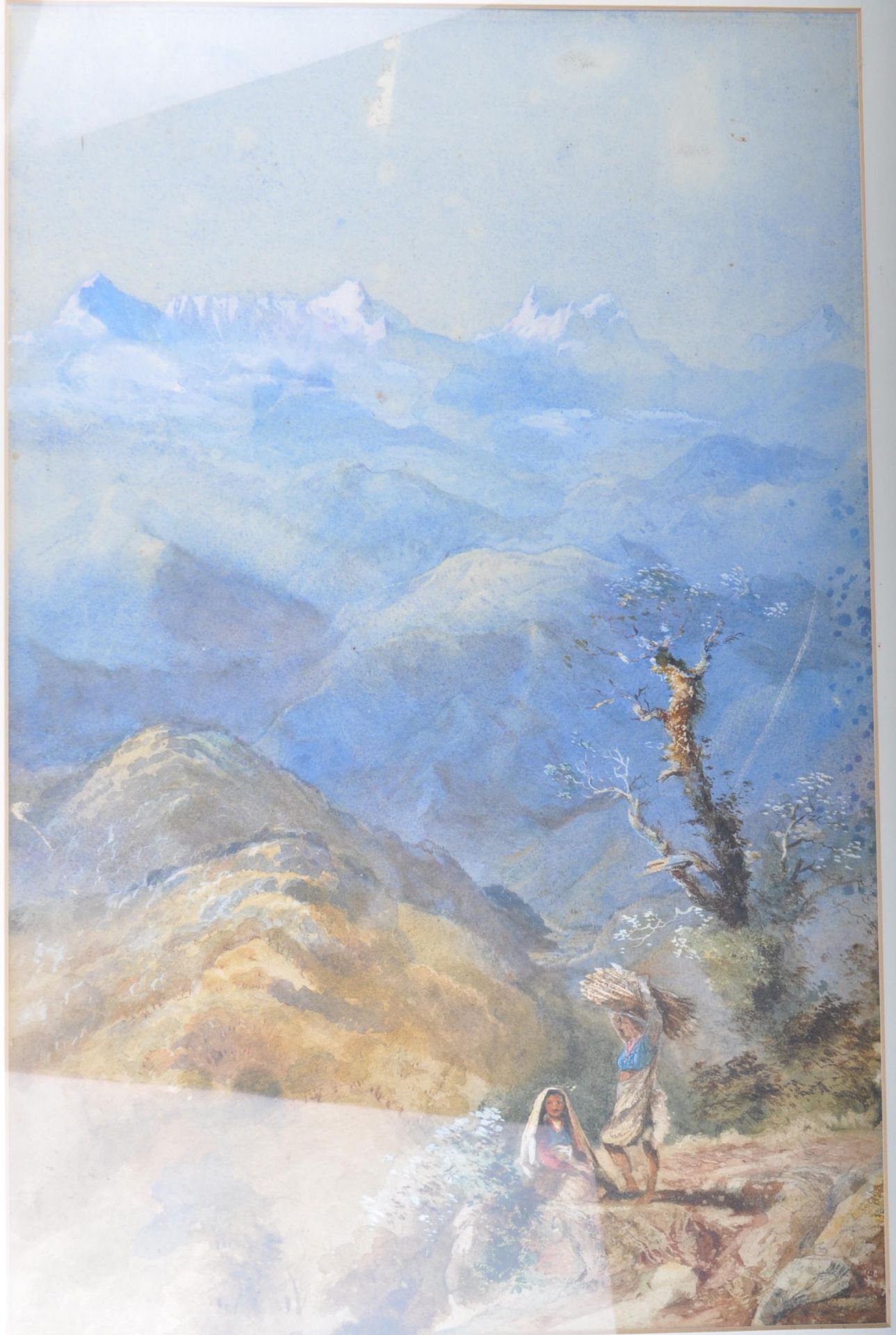 19TH CENTURY WATERCOLOUR MOUNTAIN SCENE - Bild 2 aus 4