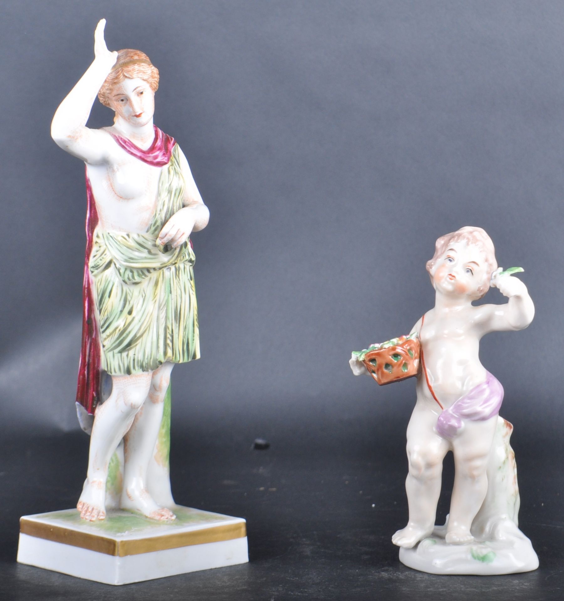 TWO 19TH CENTURY ITALIAN CAPODIMONTE FIGURES