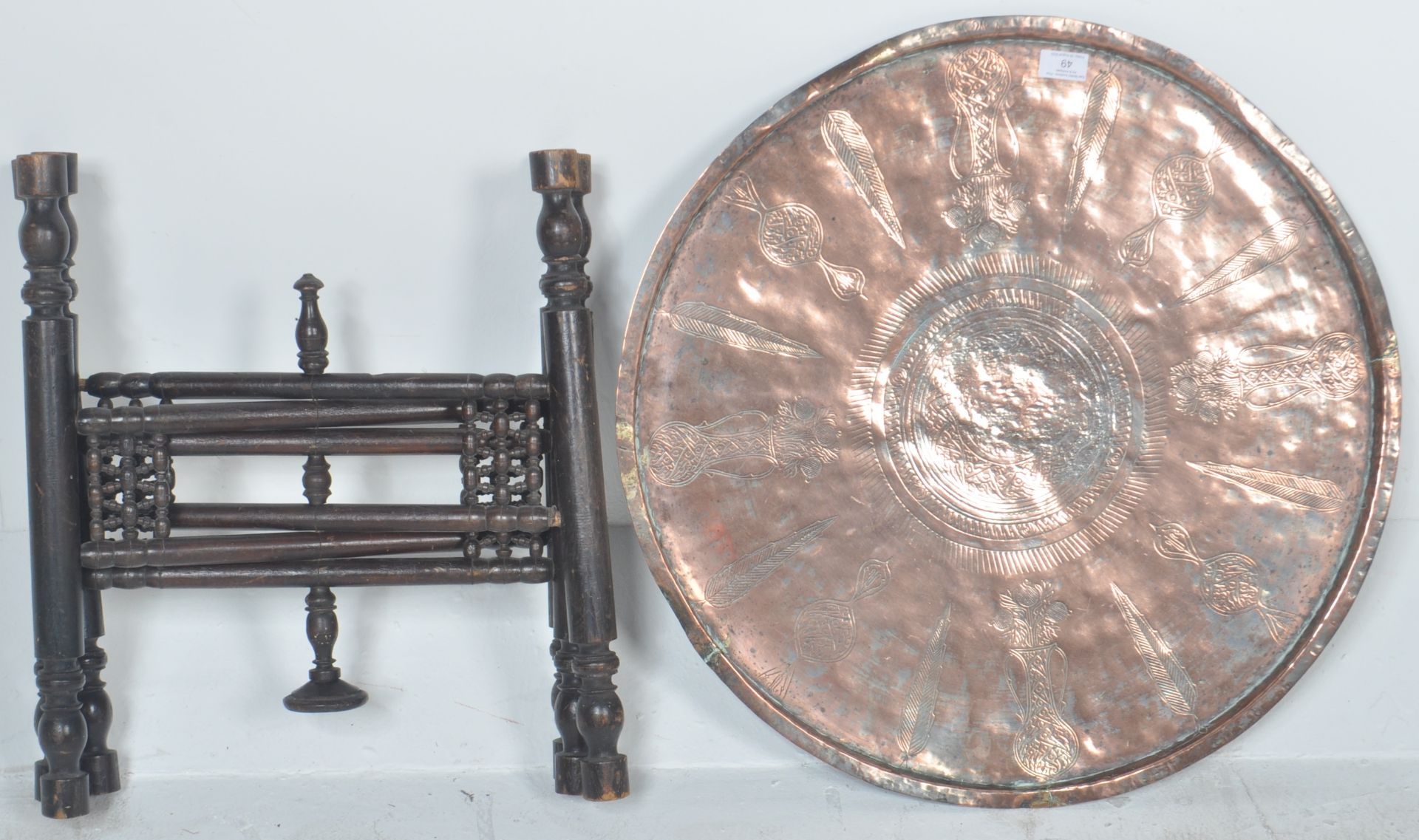 19TH CENTURY BRASS TOPPED BENARES TABLE - Image 7 of 7