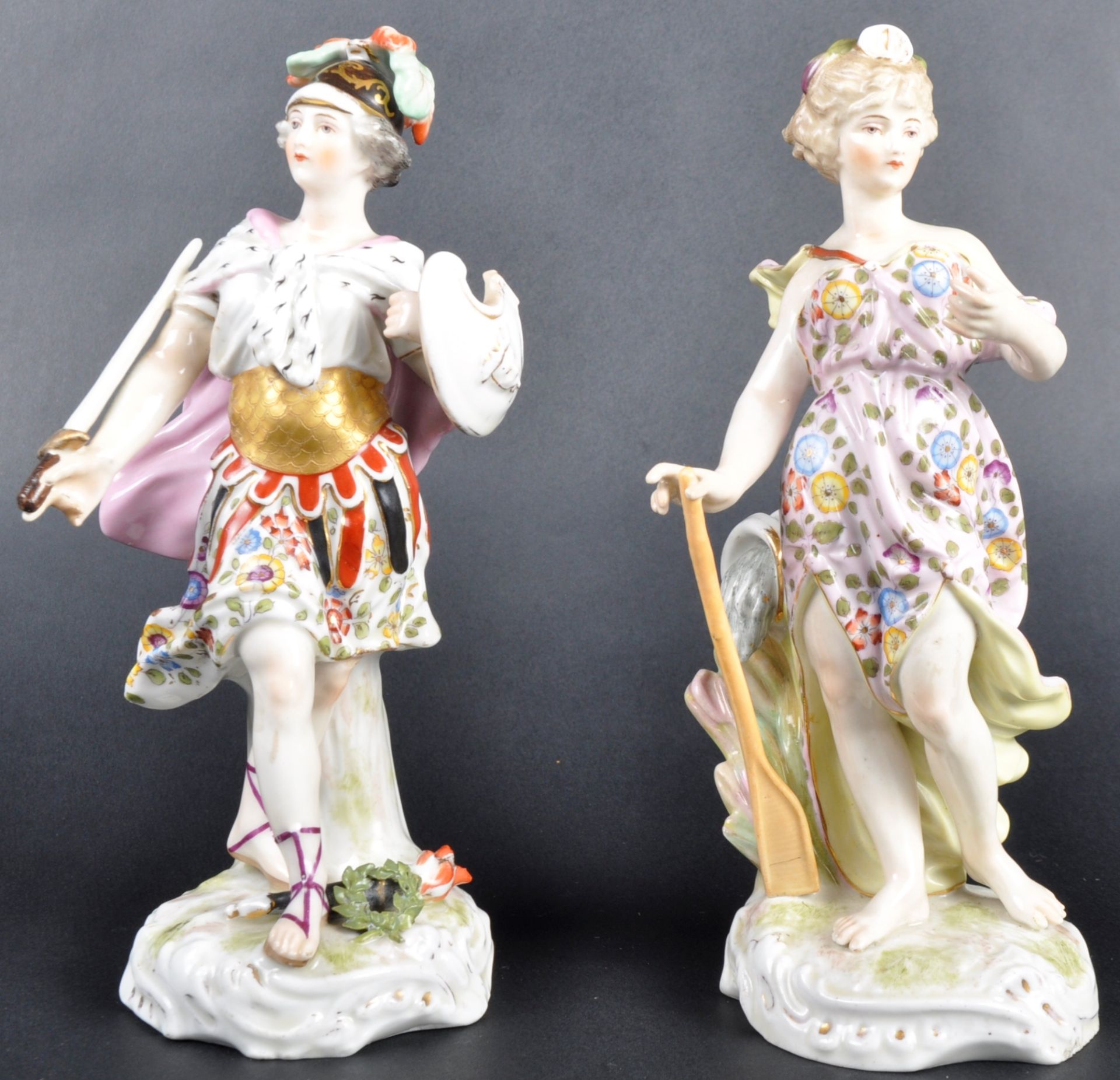 PAIR OF 19TH CENTURY DRESDEN PORCELAIN FIGURINES