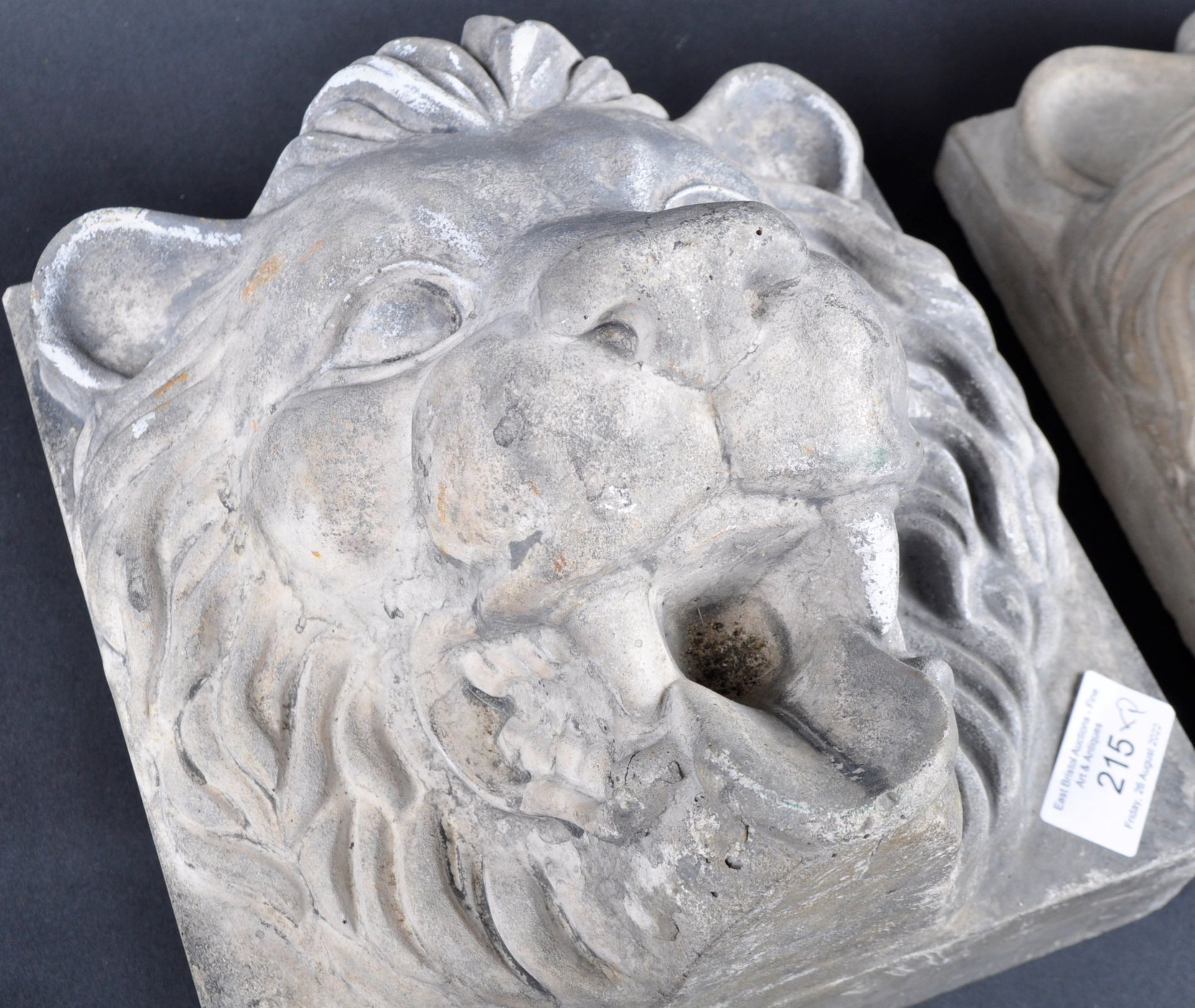 TWO EARLY 20TH CENTURY COMPOSITE LION WALL PLAQUES - Image 2 of 7