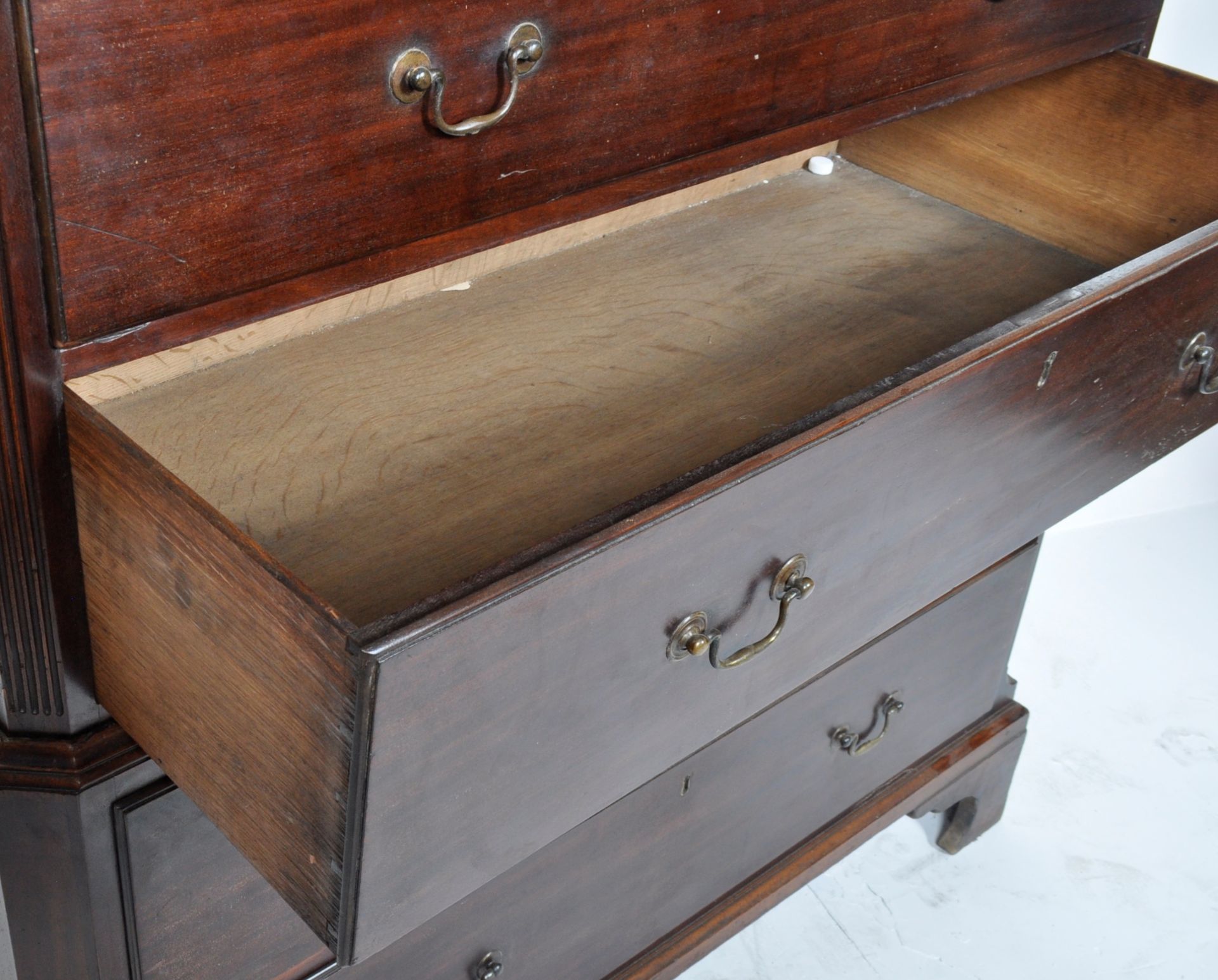 LATE 18TH CENTURY GEORGE III MAHOGANY CHEST ON CHEST - Image 8 of 10