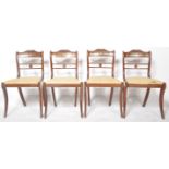 SET OF FOUR REGENCY ROSEWOOD & BRASS DINING CHAIRS