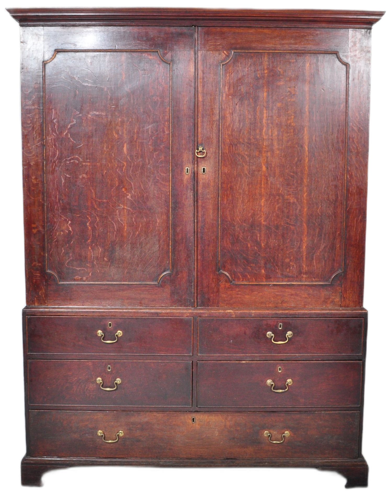 18TH CENTURY GEORGE III COUNTRY HOUSE LINEN PRESS