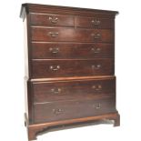 LATE 18TH CENTURY GEORGE III MAHOGANY CHEST ON CHEST