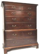 LATE 18TH CENTURY GEORGE III MAHOGANY CHEST ON CHEST